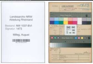 Entnazifizierung August Milleg , geb. 00.00.0000 (Bueroangestellter)