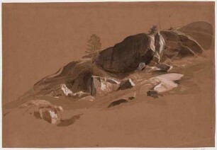 Gebirgslandschaft (Felsen am Hang)