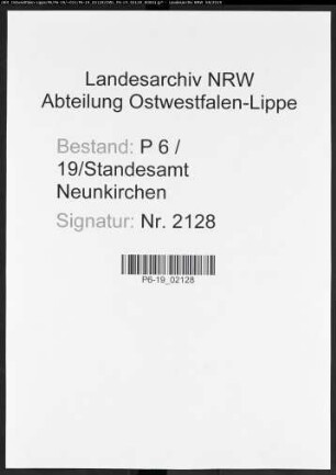 Sterberegister Standesamt Neunkirchen