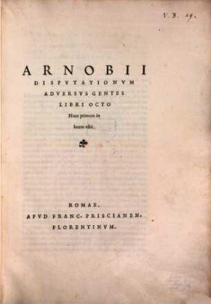 Disputationes adversus gentes : libri VIII.
