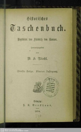5.F.4.1874: Historisches Taschenbuch