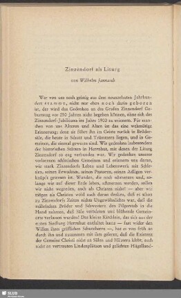Zinzendorf als Liturg