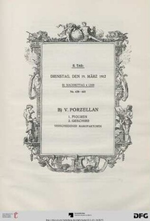 B) V. Porzellan (Nr. 428-621)