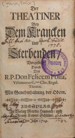 Der Theatiner Bey dem Krancken und Sterbenden