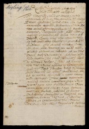 Todesanzeige der Ursula, Witwe des Prof. Dr. phil. et med. Daniel Möglingus, 1610.