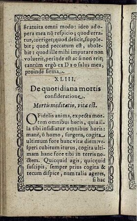 XLIII. De quotidiana mortis consideratione
