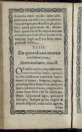 XLIII. De quotidiana mortis consideratione