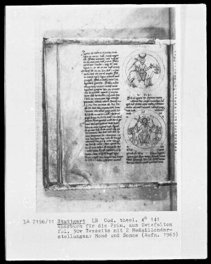 Chorbuch für die Prim — Textseite mit zwei Miniaturen, Folio 30verso