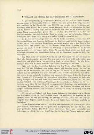 7. Sittenbild und Stilleben bei den Niederländern des 16. Jahrhunderts
