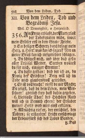 Von dem Leiden, Tod und Begräbniß Jesu.