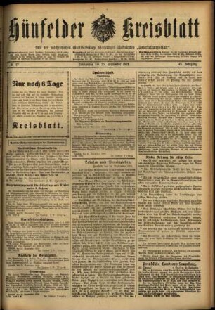 Ausgabe vom Donnerstag, den 25. September 1919.