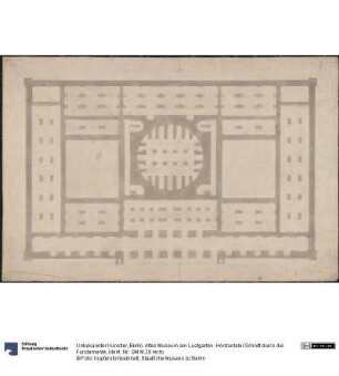 Berlin. Altes Museum am Lustgarten. Horizontaler Schnitt durch die Fundamente