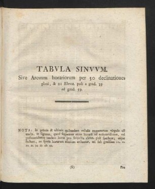Tabula Sinuum.
