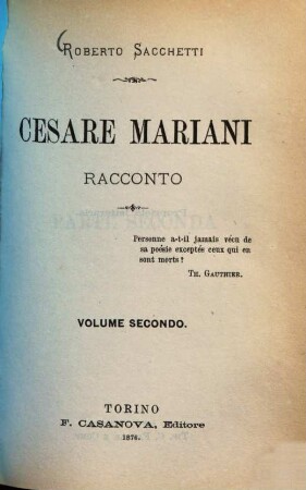 Cesare Mariani : Racconto. 2