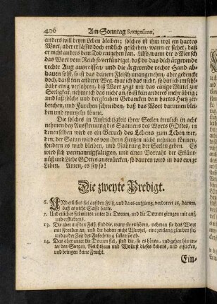 406-425, Die zweyte Predigt