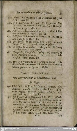 Autores uereres latini cum interpretibus et commentatoribus