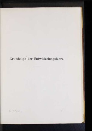 Grundzüge der Entwicklungslehre.