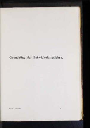 Grundzüge der Entwicklungslehre.
