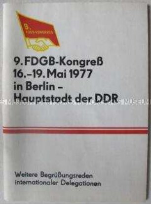 Dokumentation zum 9. FDGB-Kongreß