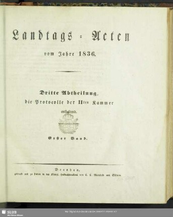 1836/37,1: Landtags-Acten / Die Protocolle der 2. Kammer