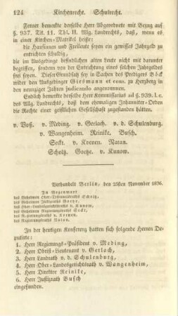 Verhandelt Berlin, den 25ten November 1836.