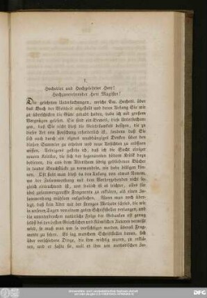 1. [Vom Oberhofprediger Franz Volkmar Reinhard]