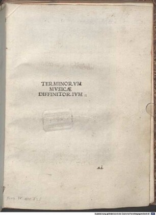 Terminorum musicae diffinitorium : mit Widmungsbrief und Epilog des Autors an Beatrice von Aragonien