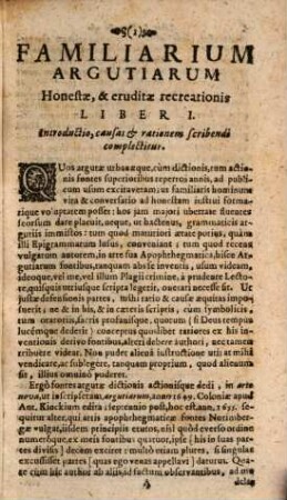 Familiarum argutiarum fontes ...