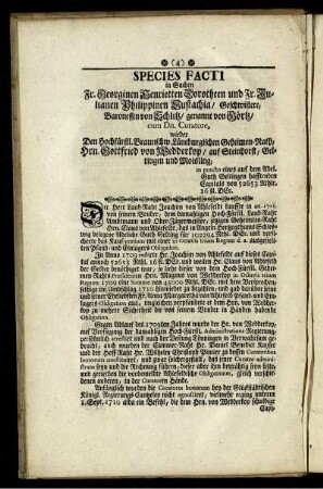 Species Facti in Sachen Fr. Georginen Henrietten Dorotheen ...