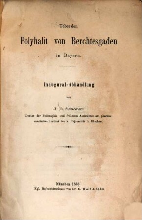 Ueber den Polyhalit von Berchtesgaden in Bayern