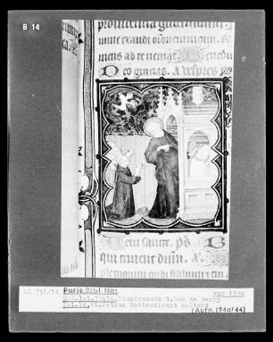 Petites Heures des Herzogs von Berry — Petrus zelebriert die Messe in Anwesenheit einer Gruppe von Kleinbild, 10-zeilig: Gläubigen, Folio 74 recto