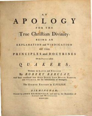 An apology for the true christian divinity