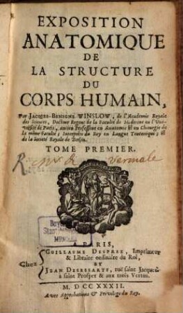 Exposition Anatomique de la Structure du Corps humain, 1