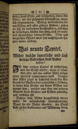 Das neunte Capitel. Wider welche innerliche und äusserliche Gebrechen diese Bäder helfen?