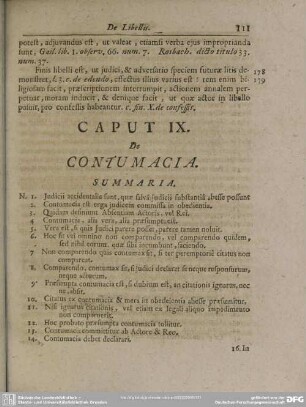 Caput IX. De Contumacia