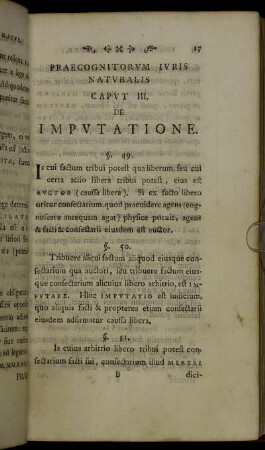 Caput III. De Imputatione.