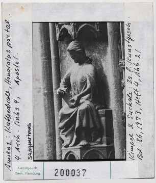 Amiens: Kathedrale, Honoratusportal, 4. Archivolte links, Apostel
