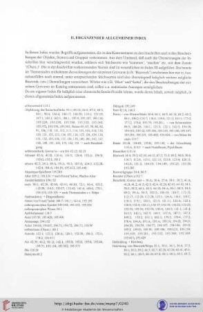 II. Ergänzender allgemeiner Index