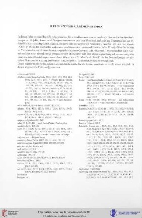 II. Ergänzender allgemeiner Index