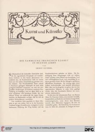 Die Sammlung Francisco Llobet in Buenos Aires