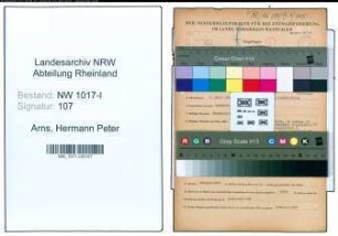 Entnazifizierung Hermann Peter Arns , geb. 07.06.1907 (Architekt)