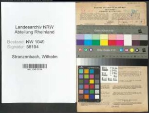 Entnazifizierung Wilhelm Stranzenbach , geb. 30.06.1897 (Verwaltungsangestellter)