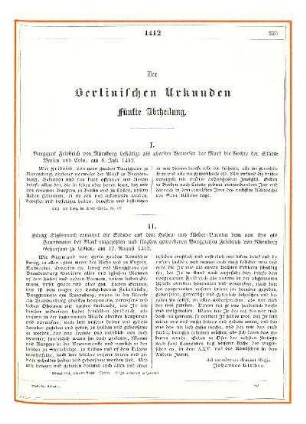 Der Berlinischen Urkunden fünfte Abtheilung