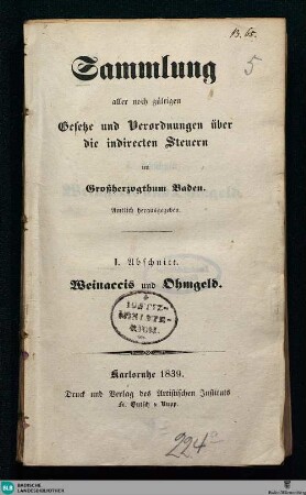1: Weinaccis und Ohmgeld