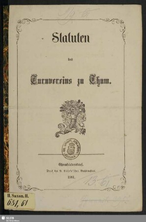 Statuten des Turnvereins zu Thum