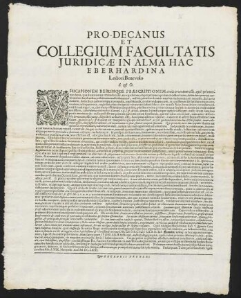 Pro-Decanus Et Collegium Facultatis Juridicae...