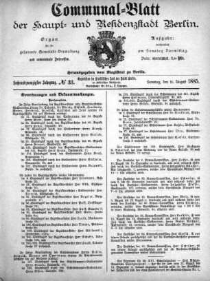 1885,33: No. 33, 16. August 1885