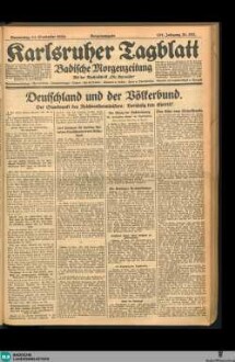 Karlsruher Tagblatt, Morgenausgabe