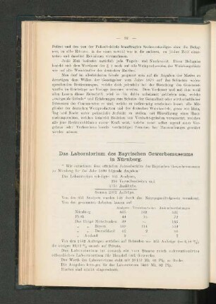 Das Laboratorium des Bayrischen Gewerbemuseums in Nürnberg.