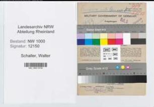 Entnazifizierung Walter Schaller, geb. 25.04.1911 (Chemiker)